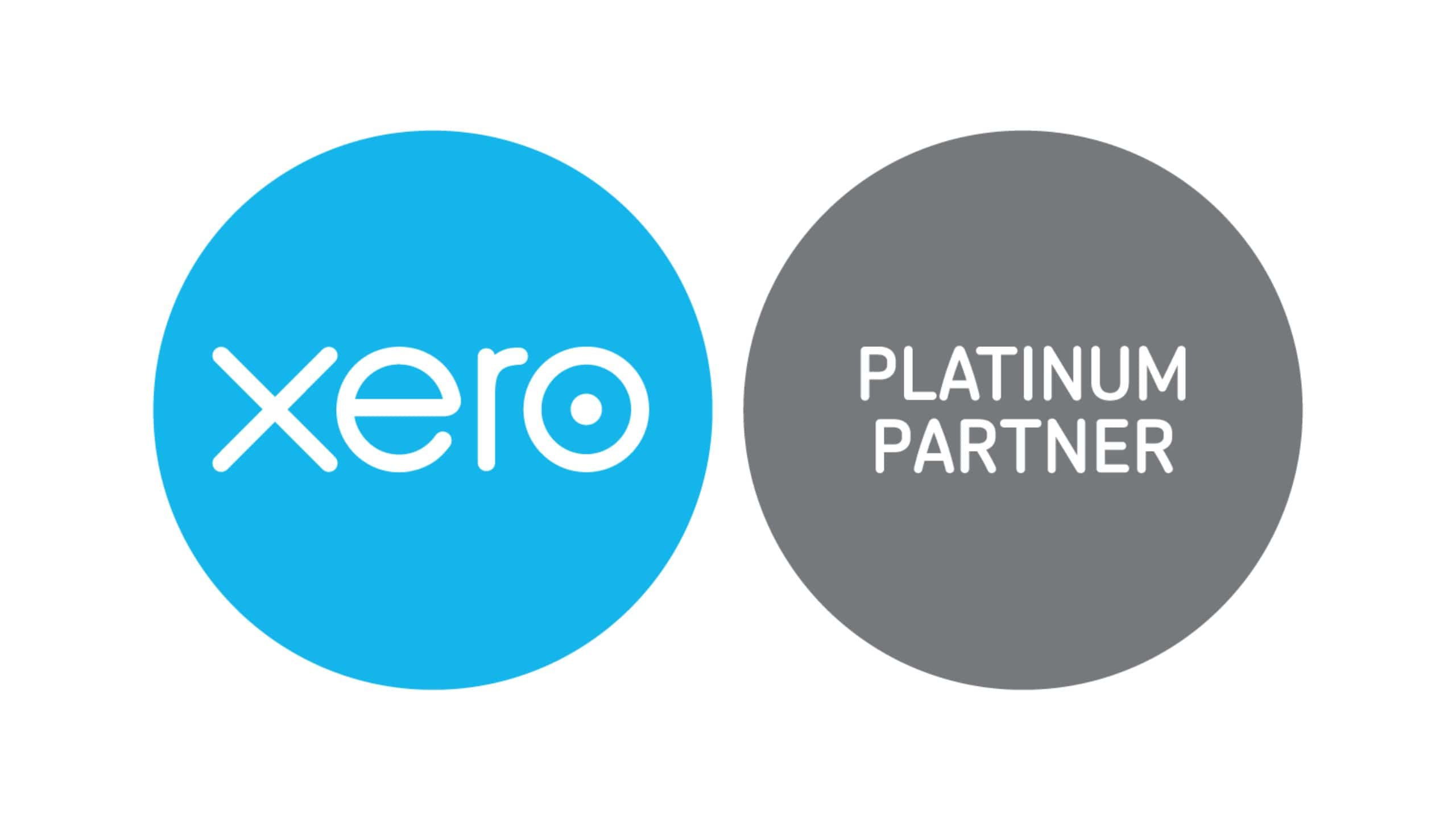 Xero Platinum Partner badge next to Xero logo on a white background.